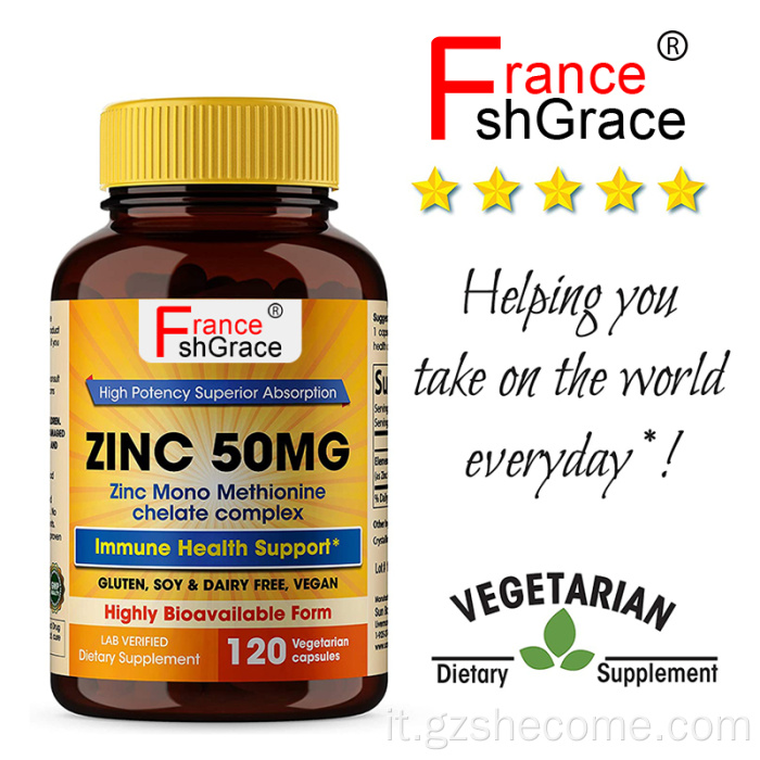 Supplemento di zinco 50mg Supplementi di vitamina C di zinco immunitario